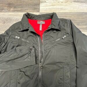 Lauren Active Ralph Lauren Black Womens‎ XL Red Quilt Lined Full Zip Jacket